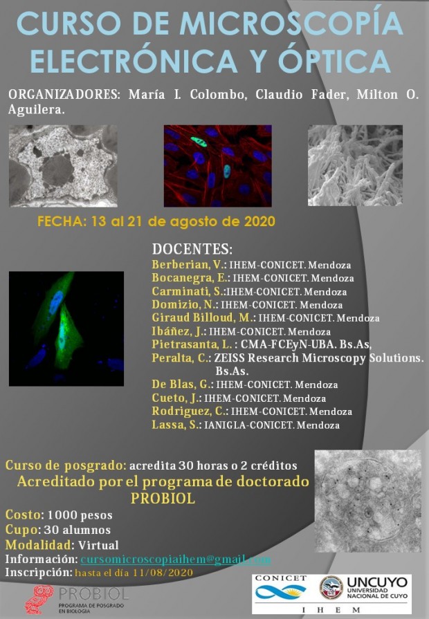 Flyer Curso Microscopía IHEM